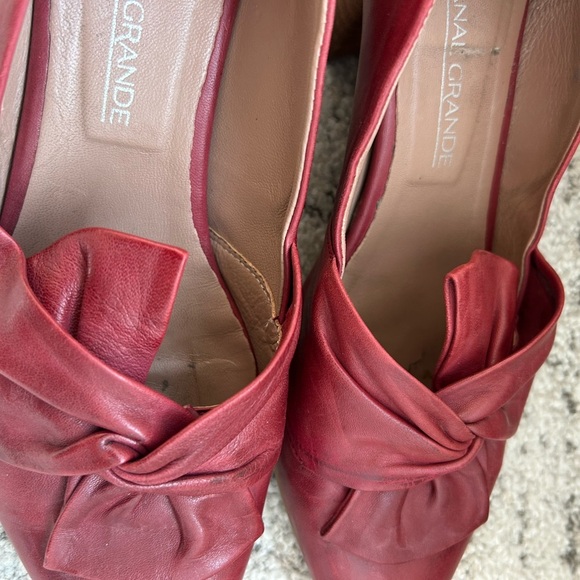 Canal Grande 7.5 (38) EUC near new Women's Red Leather Loafer with ribbons - Picture 4 of 15